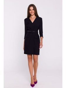 Stylove Sukienka w kolorze czarnym rozmiar: L. Czarne sukienki Stylove, na co dzień, l, bez wzorów, z tkaniny, bez kołnierzyka, bez ramiączek, mini, proste. Za 225,57 zł.