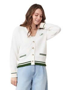 Scotch & Soda Kardigan w kolorze biało-zielonym rozmiar: L. Białe kardigany Scotch & Soda, l, bez wzorów, z bawełny, bez ramiączek. Za 173,99 zł.