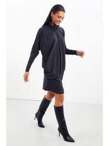 Milan Kiss Sukienka w kolorze antracytowym rozmiar: XL. Czarne sukienki Milan Kiss, xl, bez wzorów, bez kołnierzyka, bez ramiączek, mini. Za 96,37 zł.