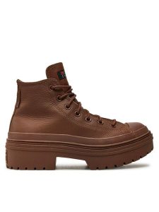 Converse Trzewiki Chuck Taylor All Star A11547C Brązowy. Brązowe botki Converse, bez wzorów, ze skóry, bez obcasa, na płaskiej podeszwie, bez zapięcia. Za 439,99 zł.