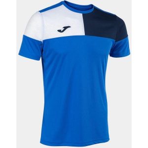Koszulka Joma Crew Junior 11/12 – Royal/Navy/Biała. Niebieskie bluzki JOMA, bez wzorów, z poliesteru, sportowe, bez kołnierzyka, bez ramiączek. Za 160,99 zł.