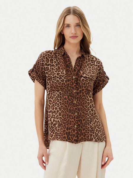 Vero Moda Koszula Bumpy 10331923 Brązowy Regular Fit. Brązowe koszule Vero Moda, xs, bez wzorów, z wiskozy, bez kołnierzyka, bez ramiączek. Za 59,99 zł.