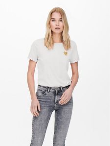 ONLY T-Shirt Kita 15244714 Biały Regular Fit. Białe t-shirty ONLY, l, bez wzorów, z bawełny, bez kołnierzyka, bez ramiączek. Za 69,99 zł.