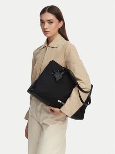 KARL LAGERFELD Torebka B2W30064 Czarny. Czarne shopper bag KARL LAGERFELD, bez wzorów, z materiału, bez dodatków. Za 669,99 zł.