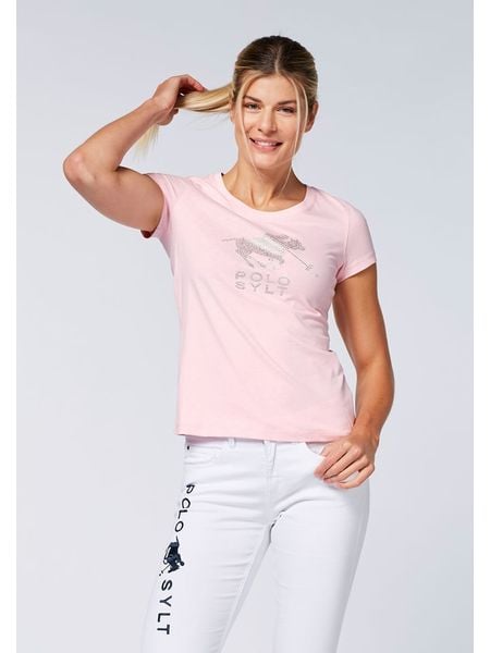 Polo Sylt Koszulka w kolorze jasnoróżowym rozmiar: XL. Różowe bluzki Polo Sylt, xl, bez wzorów, z bawełny, bez kołnierzyka, bez ramiączek. Za 149,31 zł.