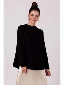 Be Wear Sweter w kolorze czarnym rozmiar: onesize. Czarne swetry oversize Be Wear, bez wzorów, z wełny, bez ramiączek. Za 214,95 zł.