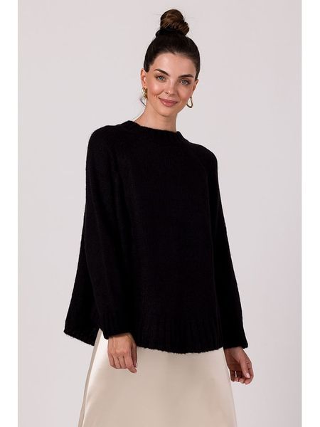Be Wear Sweter w kolorze czarnym rozmiar: onesize. Czarne swetry oversize Be Wear, bez wzorów, z wełny, bez ramiączek. Za 100,52 zł.