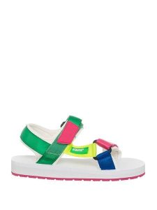 Benetton Sandały w kolorze białym ze wzorem rozmiar: 36. Białe sandały Benetton, bez wzorów, z otwartym noskiem, bez obcasa, na platformie, bez zapięcia. Za 71,95 zł.