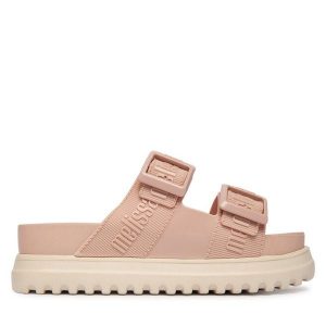 Klapki Melissa. Czerwone klapki Melissa, bez wzorów, bez obcasa. Za 458,99 zł.