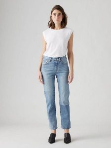 Levi´s Dżinsy - Slim fit - w kolorze błękitnym rozmiar: W32/L32. Niebieskie jeansy z aplikacjami, z podwyższonym stanem. Za 259,13 zł.