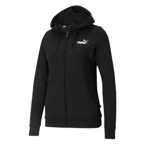 Damska Bluza Z Kapturem Essential Small Logo Z Pełnym Zamkiem Błyskawicznym. Czarne bluzy Puma, bez wzorów, z kapturem. Za 276,99 zł.