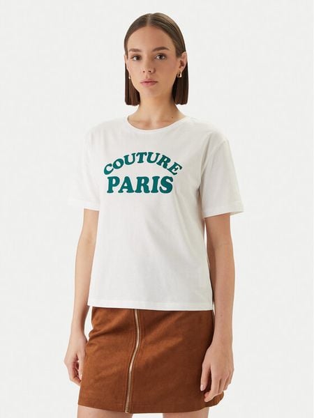 Morgan T-Shirt 261-DARIS Biały Regular Fit. Białe t-shirty Morgan, xl, bez wzorów, z bawełny, bez kołnierzyka, bez ramiączek. Za 129,99 zł.