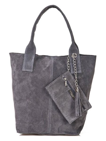 Florence Bags Skórzany shopper bag "Croas" w kolorze szarym - 33 x 40 x 15 cm rozmiar: onesize. Szare shopper bag Florence Bags, bez wzorów, z materiału, na ramię, bez dodatków. Za 237,73 zł.
