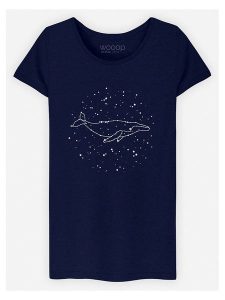 WOOOP Koszulka "Whale Constellation" w kolorze granatowym rozmiar: M. Niebieskie bluzki Wooop, m, bez wzorów, z bawełny, bez kołnierzyka, bez ramiączek. Za 66,00 zł.