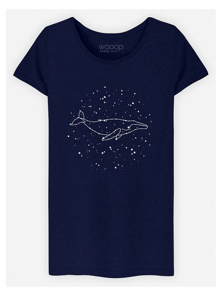 WOOOP Koszulka "Whale Constellation" w kolorze granatowym rozmiar: M. Niebieskie bluzki Wooop, m, bez wzorów, z bawełny, bez kołnierzyka, bez ramiączek. Za 69,91 zł.