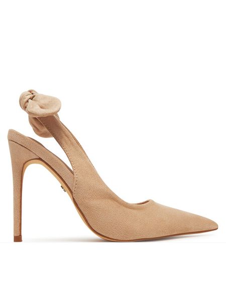 DeeZee Szpilki YUC1996-P-B1G Beżowy. Brązowe szpilki DeeZee, bez wzorów, z materiału, bez obcasa. Za 159,99 zł.