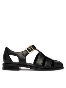Clarks Sandały Hana Sun 26181215 Czarny. Czarne sandały Clarks, bez wzorów, ze skóry, bez obcasa, na płaskiej podeszwie, bez zapięcia. Za 429,99 zł.