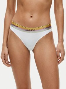 Calvin Klein Underwear Stringi LV00QF8875 Biały. Białe stringi Calvin Klein Underwear, bez wzorów. Za 99,99 zł.