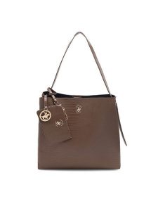Beverly Hills Polo Club Torebka BHPC-W-05-A23 Brązowy. Brązowe torebki klasyczne Beverly Hills Polo Club, bez wzorów, z materiału, bez dodatków. Za 229,99 zł.