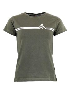 Peak Mountain Koszulka w kolorze oliwkowym rozmiar: XL. Brązowe bluzki Peak Mountain, xl, bez wzorów, z bawełny, bez kołnierzyka, bez ramiączek. Za 48,95 zł.