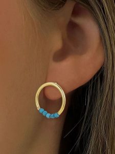 DI GIORGIO Pozłacane kolczyki-wkrętki z kamieniami ozdobnymi rozmiar: onesize. Żółte kolczyki DI GIORGIO, pozłacane. Za 121,99 zł.