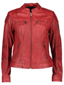 HIS Skórzana kurtka w kolorze czerwonym rozmiar: 36. Czerwone kurtki HIS, bez wzorów, ze skóry, bez kaptura. Za 478,99 zł.