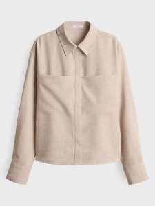 OPUS Koszula "Felange" w kolorze beżowym rozmiar: 36. Brązowe koszule Opus, bez wzorów, bez kołnierzyka, bez ramiączek. Za 152,99 zł.