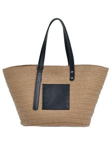 BLE Shopper bag w kolorze jasnobrązowo-czarnym - 47 x 27 cm rozmiar: onesize. Brązowe shopper bag BLE, bez wzorów, z materiału, na ramię, bez dodatków. Za 61,46 zł.