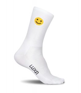 Skarpetki Rowerowe dla dorosłych LUXA Emoji. Białe skarpetki LUXA, bez wzorów, z elastanu. Za 49,90 zł.