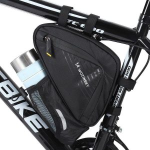Torba rowerowa na ramę Wozinsky wodoodporna 2,5 L. Czarne torebki klasyczne WOZINSKY, bez wzorów, bez dodatków. W wyprzedaży za 59,99 zł.