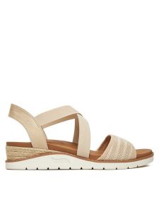Skechers Sandały BOBS Arch Fit Beach Kiss-Boho Beyond 114013/NAT Beżowy. Brązowe sandały Skechers, bez wzorów, z materiału, bez obcasa, na koturnie, bez zapięcia. W wyprzedaży za 219,99 zł.