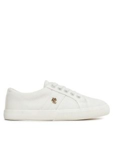 Lauren Ralph Lauren Tenisówki Janson II 802804598001 Biały. Białe trampki Lauren Ralph Lauren, bez wzorów, z materiału, bez zapięcia. Za 289,99 zł.
