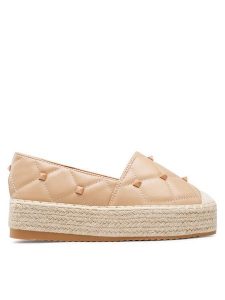 DeeZee Espadryle WS020610-01 Beżowy. Brązowe espadryle DeeZee, bez wzorów, ze skóry, bez obcasa. Za 83,99 zł.