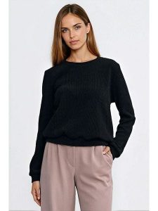 Nife Bluza w kolorze czarnym rozmiar: 40. Czarne bluzy Nife, bez wzorów, prążkowane, bez kaptura. Za 119,68 zł.