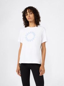 Champion Koszulka w kolorze białym rozmiar: M. Białe bluzki Champion, m, bez wzorów, z bawełny, bez kołnierzyka, bez ramiączek. Za 65,23 zł.