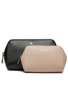 Furla Zestaw kosmetyczek Camelia M Cosmetic Case Set WE00453-ARE000-BBR00-1007 Czarny. Czarne torebki klasyczne Furla, bez wzorów, ze skóry, bez dodatków. Za 429,99 zł.