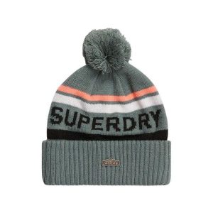 Kapelusz damski Superdry Logo. Niebieskie kapelusze Superdry, bez wzorów. W wyprzedaży za 131,90 zł.