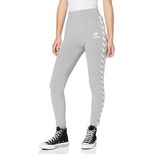 Legginsy treningowe damskie Hummel Classic Taped. Szare legginsy Hummel, bez wzorów, z bawełny. W wyprzedaży za 47,00 zł.