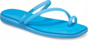 Klapki Dla Dorosłych Crocs Miami Frosted Toe Loop Women. Niebieskie klapki Crocs, bez wzorów, z materiału, bez obcasa. Za 159,99 zł.