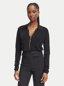Elisabetta Franchi Body BK-03S-66E2-V440 Czarny Regular Fit. Czarne body i gorsety Elisabetta Franchi, bez wzorów, z wiskozy. Za 1 879,00 zł.