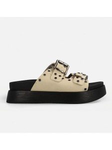 Lee Klapki "Cora" w kolorze beżowym rozmiar: 37. Brązowe klapki Lee, bez wzorów, z otwartym noskiem, bez obcasa, na platformie. Za 149,66 zł.