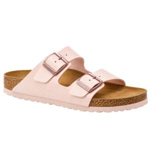 Klapki damskie Birkenstock Arizona. Czerwone klapki Birkenstock, bez wzorów, z materiału, bez obcasa. Za 287,00 zł.