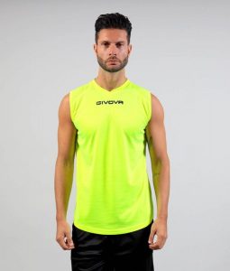 Tank top Givova One. Żółte topy Givova, l, bez wzorów, z poliesteru, eleganckie, bez kołnierzyka, bez ramiączek. Za 42,60 zł.