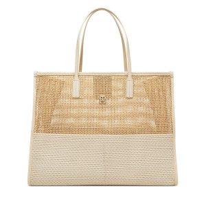 Torebka Tommy Hilfiger. Brązowe shopper bag TOMMY HILFIGER, bez wzorów, bez dodatków. Za 559,99 zł.
