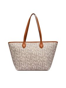 Valentino Torebka Logo VBSA1F02 Beżowy. Brązowe shopper bag Valentino, bez wzorów, ze skóry, bez dodatków. Za 649,99 zł.