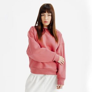 Bluza okrągły dekolt damska Elementals. Czerwone bluzy DECATHLON, s, bez wzorów, z bawełny, bez kaptura. Za 149,99 zł.