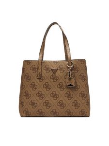 Guess Torebka Meridian II HWOS69 74230 Brązowy. Brązowe shopper bag Guess, z aplikacjami, ze skóry, bez dodatków. Za 749,99 zł.