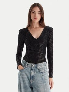 HUGO Body Dammery 50546238 Czarny Slim Fit. Czarne body i gorsety Hugo, bez wzorów, z syntetyku. Za 509,99 zł.