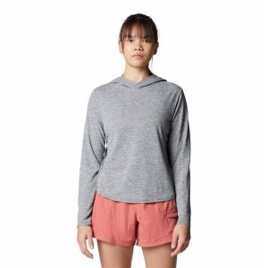 Bluza damska z kapturem Mountain Hardwear Sunblocker™. Szare bluzy MOUNTAIN HARDWEAR, bez wzorów, z kapturem. Za 383,00 zł.