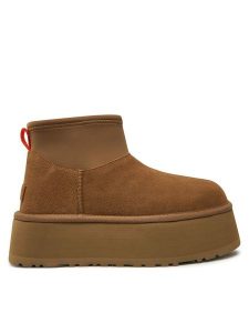 Ugg Śniegowce W Classic Mini Dipper 1168170 Brązowy. Brązowe buty zimowe Ugg, ze skóry, bez obcasa, bez zapięcia. Za 849,99 zł.